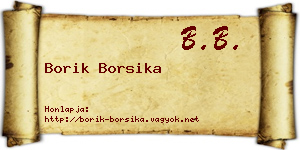 Borik Borsika névjegykártya